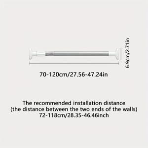 TEMU 드릴 없이 설치할 수 있는 다용도 확장형 폴대, 간편한 설치, RV 욕실에 적합, 샤워 커튼, 도어 커튼, 옷장 지지대 및 옷 건조에 사용 가능, 다양한 크기로 단품 판매