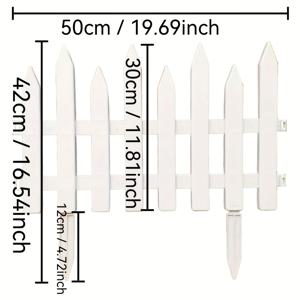 TEMU 1pc 화이트 플라스틱 픽켓 울타리, 정원 베드 수크울트 보더, 야드 장식 울타리, 야외 잔디와 꽃 베드용 작은 헤지 울타리