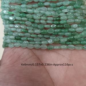 TEMU 약 116개 자연광 녹색 기장 비즈 오벌 달걀 모양 루스 스페이서 비즈 4x6mm - 아름다운 루스 스톤 비즈 - 부드러운 천연석 비즈 - 가벼운 고급스러움의 섬세한 DIY 주얼리 만들기용 - 팔찌, 목걸이, 귀걸이, 발찌에 완벽함 - 펜던트 선물 장식 - 휴일 선물 - 15인치