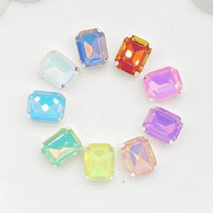 TEMU DIY 의류, 신발, 모자, 가방, 액세서리용 수제 재봉용 캔디 컬러 직사각형 라인석 40개 팩