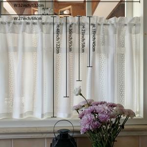 TEMU 1개 2개 클래식 커튼, 일본/한국 스타일, 침실/거실/책상/발코니/테라스/바인도우/주방용 조명 필터, 캐비닛용 새로운 화이트 빈티지 디자인