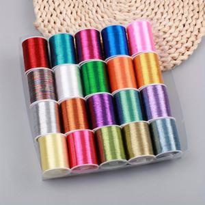 TEMU 20색 고강도 폴리에스터 금색 및 은색 실 세트 - 롤당 50미터, 색상 변색 방지 및 내구성, 손바느질/수공예 필수품, 혼합 색상 실 롤, 의류, 자수, 원단 등에 적합