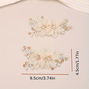 TEMU 세련되고 우아한 복숭아꽃 디자인의 인조 진주와 라인스톤이 특징인 탈부착 가능한 신발 장식품 2개 세트. 브라이덜 슈즈, 하이힐, 샌들, 여성 신발 장식에 완벽합니다.