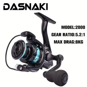 TEMU DASNAKI 올 메탈 스피닝 릴 5.2:1 기어비 낚시 릴 12Kg 최대 드래그 루어 릴 EVA 노브 바다 낚시 릴