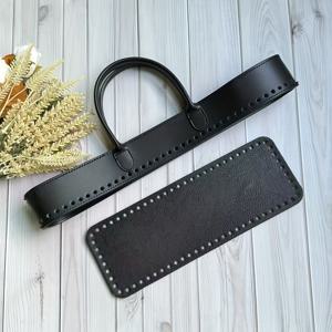 TEMU 대형 40cm/15.7인치 DIY 가죽 짚 짜기 백 자체 제작 소재 - 수제 가죽 뜨개질 핸드백 액세서리 세트, 5mm 구멍 포함, 여성용 핸드메이드 가방 바디 액세서리, 손뜨개 및 패브릭 스플라이싱 공예용 핸들, 지갑 만들기 DIY