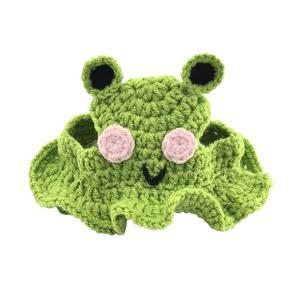 TEMU 1개 세트, 새로운 반려동물 후드, 고양이, 강아지, 작은 개구리용 니트 모자, 반려동물 머리 장식, 소형에서 중형견 및 고양이에게 적합