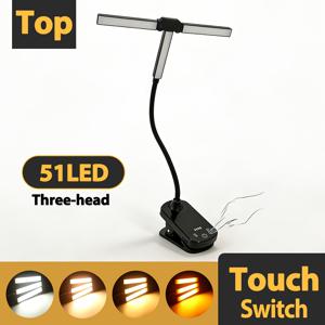 TEMU 51 LED 클립형 악보등, USB-C 충전식 휴대용 독서 책 야간 조명, 눈 보호 데스크 램프, 4가지 색상 모드, 3단계 밝기, 피아노, 키보드, , 실내 사용에 적합, 크리스마스 또는 개학 시즌 선물로 완벽