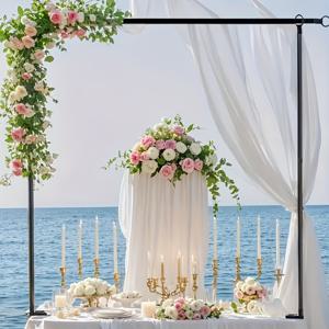 TEMU 조절 가능한 메탈 테이블 스탠드 플라워 랙, 블랙 스테인리스 스틸 로드 및 클립 장착, 결혼식, 생일, 할로윈, 크리스마스에 적합, 다기능 행잉 컬럼 파티 풍선 아치