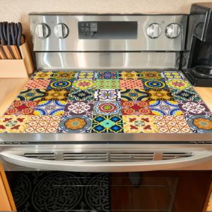 TEMU 1개 스타일 플로럴 프린트 카운터탑 매트, 표면에 적합, 속건성 고무 바닥 미끄럼 방지 보호 매트, 커피 바, 홈 데코에 이상적, 스타일리시한 미끄럼 방지 및 스크래치 방지, 식탁 파티, 스토브에 적합