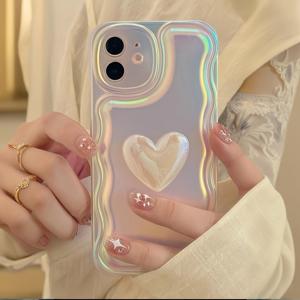TEMU 패셔너블한 IMD 하트 디자인 휴대폰 케이스, 애플 아이폰 17 Pro Max/16 Pro Max/ Pro Max/15 Plus/15 Pro/14/14 Pro Max/14 Pro/13/13 Pro Max/13 Pro/11/11 Pro Max/12/12 Pro Max/12 Pro/7/8/7 Plus/8 Plus/XS/XR용, 심플 스타일