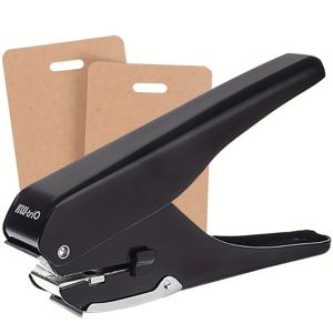 TEMU ID 카드 슬롯 펀치 배지 홀 펀처 이름표 홀 펀처 휴대용 펀처 PVC 카드 ID 카드 사진 태그에 적합 (블랙, 슬롯 펀치)