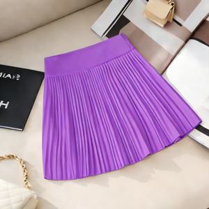 TEMU 여성 봄/여름 우아한 주름 숏 스커트, 단색 간편 다용도 스커트, 옆단 지퍼 디자인, 데일리 레저 외출, 통근, 해변룩에 적합, 우아한 스타일