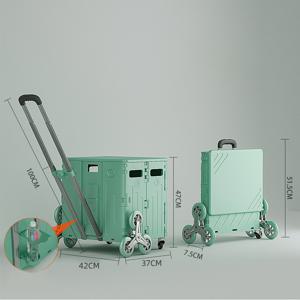 TEMU 75L 대용량 접이식 쇼핑 카트 손잡이형 바퀴 달린 수납 박스