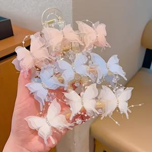 TEMU 헤어 클립 3개 세트, 우아하고 역동적인 나비 집게 클립, 여성용 뒷머리 업스타일 샤크 클립 세트, 일상복 및 파티, 행사, 결혼식과 같은 중요한 행사에 적합