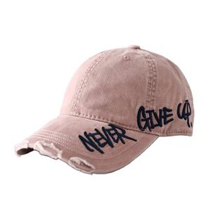 TEMU 여성 디스트레스드 브림 야구 모자 1개, 곡선 비저 및 측면 자수 특징 - 사계절 및 스트리트 스타일에 적합한 가벼운 스냅백 모자