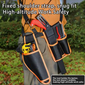 TEMU 3단 포켓 원예 도구 수납 가방, 넉넉하고 다용도인 튼튼한 핸즈프리 디자인의 도구 수납 웨이스트 팩. 내구성 및 내마모성이 뛰어난 옥스포드 원단으로 제작된 스타일리시한 블랙 웨이스트 팩으로, 야외용으로 이상적입니다. 효율적인 도구 정리를 위한 넓어진 허리 벨트와 고정형 어깨 끈이 포함되어 있습니다. 원예 도구 수납 웨이스트 팩 및 도구 수납 세트