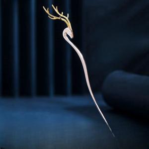 TEMU 중국 사슴뿔 비녀 1개 - 땋은 머리, 돔머리, 업스타일에 적합한 전통 헤어스틱, 결혼식, 문화 행사, 땋은 스타일, 헤어스타일용 우아한 헤어 액세서리