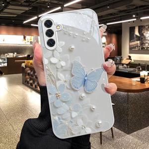 TEMU 삼성 갤럭시 A56/A55/A54/A53/A52S/A52/A35/A34/A33/A32/A26/A25/A24/A23/A22/A16/A15/A14/A13/A06/A05S/A05/A04S/A04/S25/S24/S23/S21/+/FE/Plus/Ultra/5G용 강화유리 폰 케이스 커버 - 패션 감각적인 반짝이 디자인-WD2523