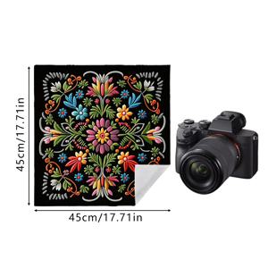 TEMU 1개, [자착식 매직 범용 랩 천] 에스닉 자수 플로럴 패턴 자착식 천 메이크업 가방, 범용 소프트 초대형 탈출 방지 스크래치 방지 랩 블랭킷 (재사용 가능), 세탁 가능한 내구성 고양이 침대 담요