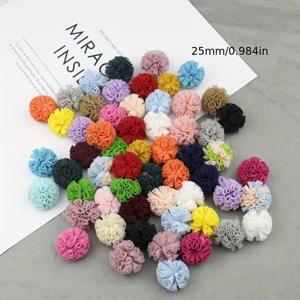 TEMU 100개입 팩, 10-25mm 귀여운 폴리에스터 메시 털실 공, 폼폼, 메시 꽃 공, 의류 장식, 장식품, 주얼리, 헤어 장식, 머리핀 장식 재료