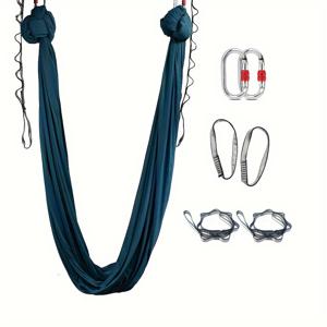 TEMU 에어리얼 요가 해먹 - 확장 스트랩과 캐러비너가 있는 내구성 있는 에어리얼 스윙, 홈 반중력 요가 인버전 & 모든 레벨을 위한 초보자 세트