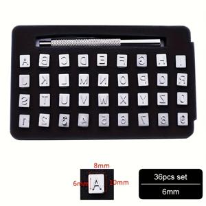 TEMU 36개 가죽 스탬핑 키트, 스탬프 엠보싱 세트, 문자 및 숫자 스탬핑 도구, 가죽 공예 조각, 안장 제작 도구, 가죽 가방 및 표면용 스탬핑 도구