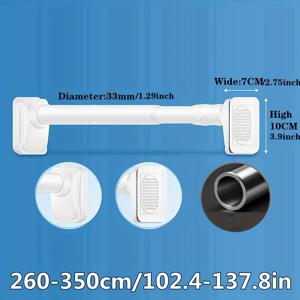 TEMU 조임식 샤워 커튼봉, 옷장 봉, 드릴 불필요 조임 커튼봉, 40cm-500cm까지 확장 가능, 직경 샤워 폴 조임 봉, 거실, 침실, 욕실, 발코니용 미끄럼 방지 샤워 커튼 레일