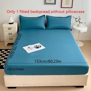 TEMU 단색 매트리스 핏시트, 부드럽고 피부에 친화적이며 통기성 좋은 침구, 세탁 가능, 사계절용, 호텔 매트리스 보호매트, 극세사 브러싱 원단 침대 커버, 다크 블루, 블랙, 다양한 색상 선택 가능, 객실, 침실, 게스트하우스, 기숙사, 가정 또는 사무실용