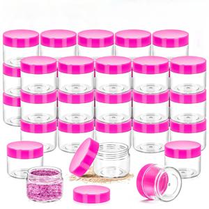 TEMU 30개 20g 작은 플라스틱 화장품 용기 뚜껑 포함 플라스틱 메이크업 용기 4개의 스패출러 포함 0.7oz 샘플 용기 여행용 크기 화장품 립밤 로션 슬라임 크림 여행용 보관용기 공예용