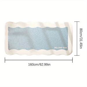 TEMU 부드러운 플러시 블루 도트 러너 매트 - 세탁 가능, 미끄럼 방지, 불규칙한 모양, 침실 또는 거실 장식용 스타일, 10mm 두께의 모조 캐시미어, 기계 세탁 가능, 아늑하고 스타일리시한 홈 액센트