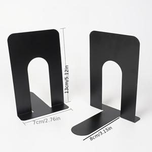 TEMU 광택이 나는 철제 북엔드 2개 세트, 간단한 디자인으로 도서관, 학생 책상 및 사무실 책상을 정리하기에 적합합니다