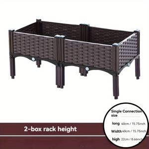 TEMU 2~4단 다리 높이 정원용 고급 베드, 꽃, 허브, 채소 재배를 위한 자동 급수 재배 상자