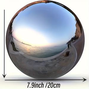 TEMU 스테인리스 스틸 반사 볼, 거울 모양 장식 구체, 은색 장식 볼, 실내 장식품, 실내 걸이 장식품, 정원 안뜰 장식 볼, 홈 데코, 파티 장식, 할로윈 장식에 적합