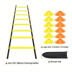 TEMU PP 아길리티 사다리 세트 (스피드 훈련용), 멀티 사이즈 수평 스피드 사다리 (코 포함), 축구 및 농구 풋워크 드릴에 적합, 축구용 피트니스 훈련 장비