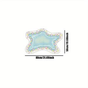 TEMU 두꺼운 10mm 고품질 인조 캐시미어 도트 플라스틱 바닥 1100G 1개 별 귀여운 카펫 침대 옆 매트 독특한 모양의 창의적인 플러시 러그 불규칙한 침실 서재 장식 러그 거실 소파 커피 테이블 휴일 선물 수면에 이상적