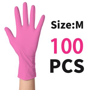 TEMU 30/50/100개, 고탄성 핑크 니트릴 장갑, 9인치 설거지 장갑, 일회용 가정용 장갑, 명절 선물, 주방, 욕실, 청소, 네일 아트, 염색용, S/M/L 사이즈 선택 가능