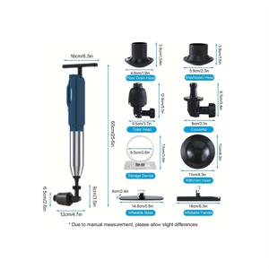 TEMU 1개 고압 에어 변기 플런저, 스테인리스 스틸 변기 스네이크 막힘 제거기, 주방 싱크대, 변기, 욕실, 막힌 파이프용 에어 드레인 블래스터 플런저