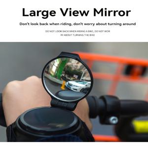 TEMU 360도 회전 가능한 볼록 렌즈 손목 후방 거울 - 자전거 라이딩용. 아크릴 렌즈, ABS 케이스, 손목 스트랩 및 팔 스트랩 포함, 차량용 설계