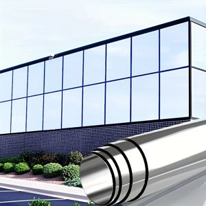 TEMU 원웨이 미러 프라이버시 창문 필름 – 낮에는 프라이버시, 밤에는 무광 마감 – 스태틱 클링 접착제 없음, UV/열차단, 재사용 가능 – 홈오피스, 욕실, 침실에 완벽 (23.63 x 196.85 인치, 블랙/실버)