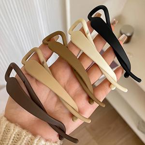 TEMU 여성용 플라스틱 헤어 클립 5개 세트 - 데일리, 이벤트, 여행에 적합한 간편하고 스타일리시한 헤어핀 - 블랙, 화이트, 카키, 브라운 색상으로 제공 - 스타일링 및 메이크업을 위한 다기능 헤어 추가, 헤어 스타일리스트를 위한 선물로 완벽