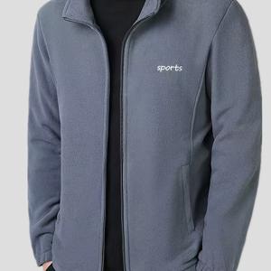 TEMU 남성용 얇은 플리스 재킷 아웃도어 캐주얼 플리스 재킷 긴팔 루즈핏 코트 봄/가을 스웨터 남성