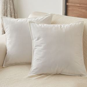 TEMU 유럽풍 베개 커버 45cm x 45cm 2개 세트 (베개 속통 미포함), 장식용 농가 스타일 유럽풍 베개 커버 홈 데코, 로맨틱 빅토리아풍 화이트 유럽풍 쿠션 커버 (봉투 잠금 방식)