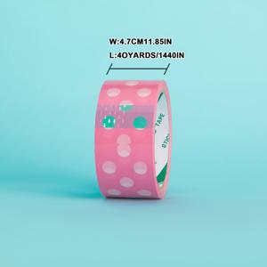 TEMU 핑크색 바탕에 화이트 폴카 도트, 식별이 쉬운 포장 테이프, 너비 1.85인치, 롤 단위 판매, 길이 40야드 및 80야드, 2, 무취, 배송용 테이프, 밀봉 테이프, 투명 밀봉 테이프, 이사용 테이프, 박스 테이프, 우편용 테이프, 선물 박스 포장, 문구용 테이프