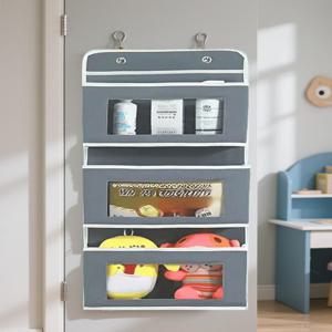 TEMU 침실 및 욕실에서 사용하기에 이상적인 부직포 소재의 3단 걸이형 수납 용기입니다. 최대 44파운드까지 지지 가능하며, 간편한 시야를 위한 포켓 디자인을 특징으로 합니다. 후크로 설치가 용이합니다.