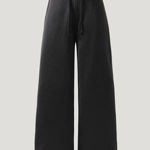 TEMU 십대 여아용 블랙 하이웨이스트 스트레이트핏 캐주얼 팬츠, 스타일리시하고 트렌디한 느낌의 새로운 가을/겨울 컬렉션. 이 활용도 높고 패셔너블한 긴 바지는 착용감이 편안하며 봄과 가을 시즌 학교복으로 완벽합니다. 나이가 많은 여아를 위한 새로운 스타일, 십대를 위한 야외 활동용으로 적합