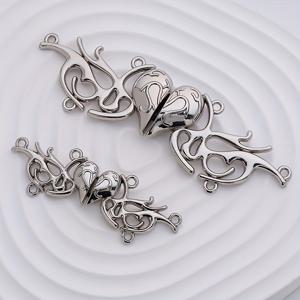 TEMU 사슴 뿔 하트 모양 맞물림 버클 2개: 치파오, 드레스, 코트, 숄용 꿰매는 구멍이 있는 우아한 모녀용 걸쇠 (골든/실버리 화이트)