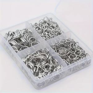 TEMU 5mm, 6mm, 8mm, 10mm 사이즈의 점프링 500개 세트. 팔찌, 목걸이, 귀걸이 제작에 적합하며, 수제 장식용 평면 링크 링으로도 사용 가능합니다.