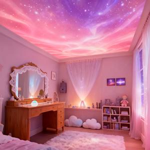 TEMU 1개 USB 전원 RGBAA 오로라 & 프로젝터 라이트 스트립 리모컨 포함 - 7색 다이내믹 모드, 천장/벽/테이블용, 침실, 크리스마스 선물, USB 플러그 앤 플레이