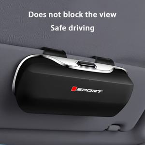 TEMU 세련된 자동차 햇빛 가리개 안경 보관 케이스, 방진 디자인, 완전 밀폐형 플립형 안경 상자, 내구성이 뛰어나고 휴대 가능한 디자인, 안경 보관에 적합, 고강도 ABS 소재로 제작