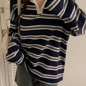 TEMU 스프링 네이비 컬러 블로킹 칼라, 스위트 쿨 스타일 캐주얼 웨어, 스트리트 스타일 및